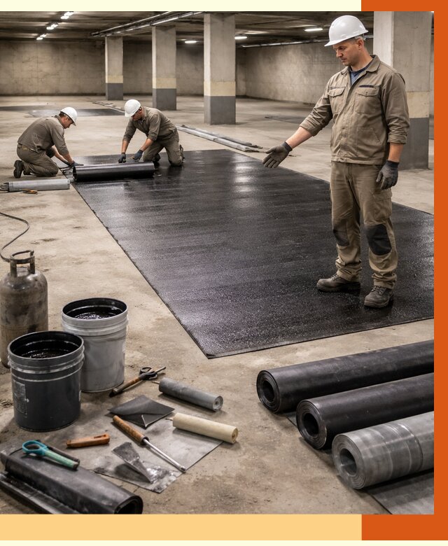 Гидроизоляция паркинга в Белогорске от 1224 руб/м² — профессиональная защита | ТепломастерБгк