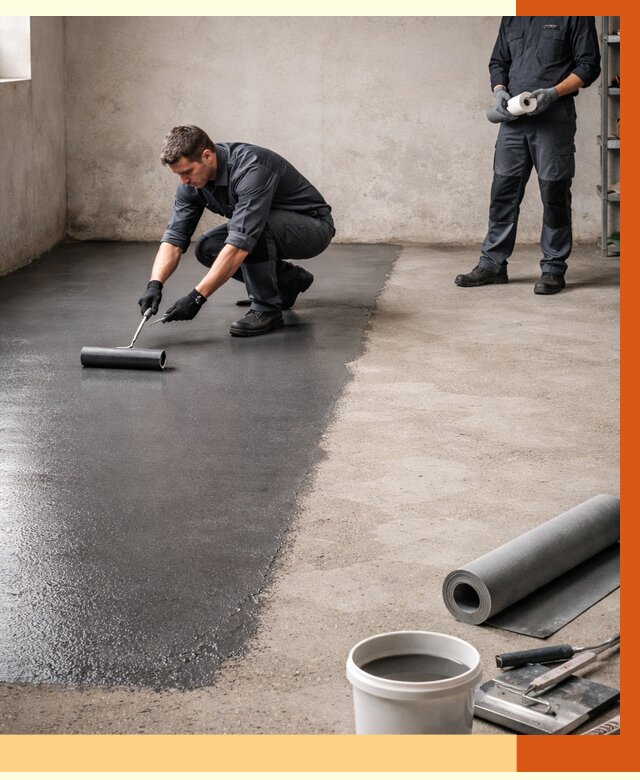 Гидроизоляция гаражного пола в Белогорске от 3571 руб./м² — ТепломастерБгк профессионально