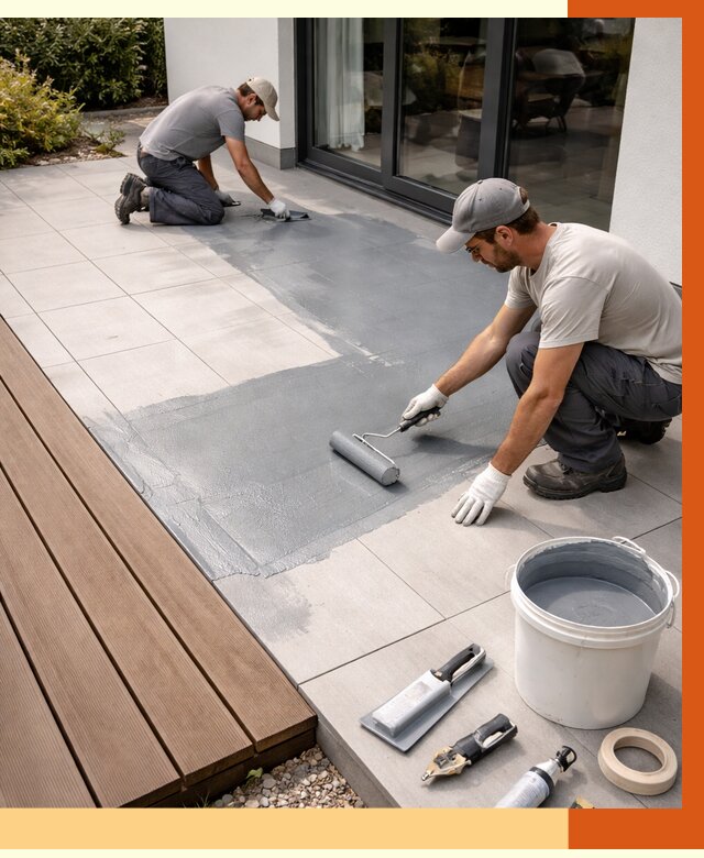 Гидроизоляция террасы в Белогорске под ключ от 7652 руб./м² | ТепломастерБгк