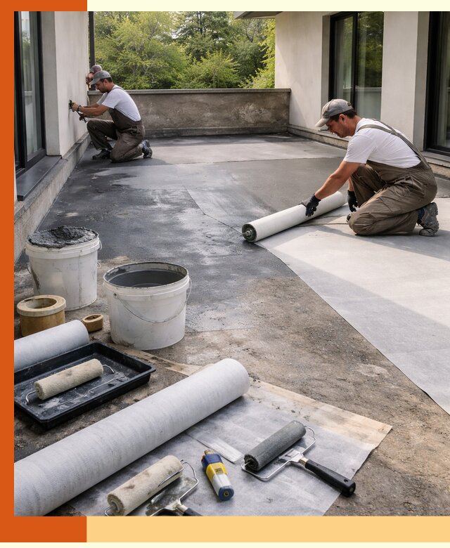 Гидроизоляция террасы в Белогорске — надежная защита от влаги и протечек