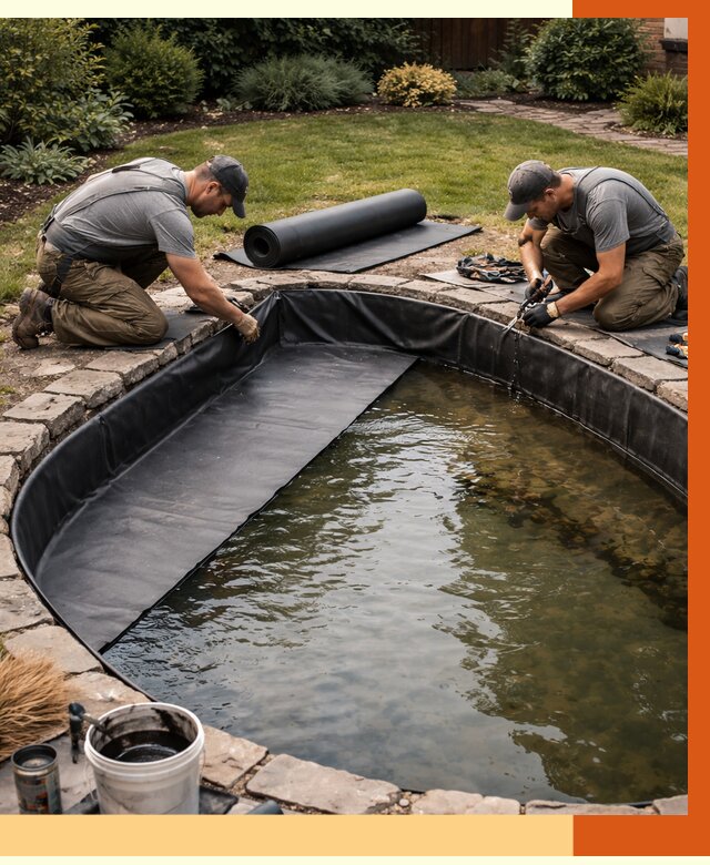 Гидроизоляция пруда в Белогорске от 15303 руб. под ключ | ТепломастерБгк профессионально