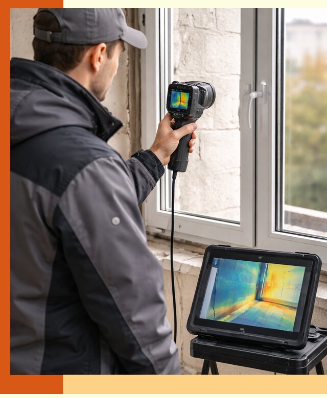 Тепловизионное обследование дома в Белогорске для выявления утечек тепла