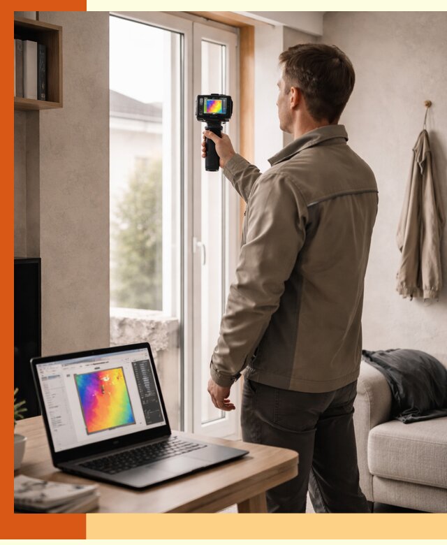 Тепловизионное обследование квартиры в Белогорске для поиска утечек тепла