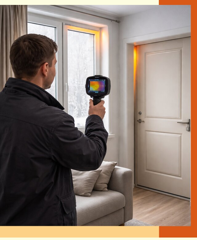Тепловизионное обследование окон и дверей в Белогорске от 4591 руб. | ТепломастерБгк