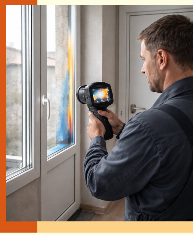 Тепловизионное обследование окон и дверей в Белогорске