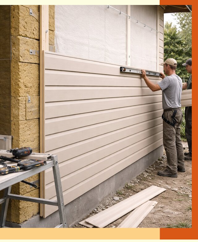 Монтаж сайдинга после утепления в Белогорске от 1887 руб. — обшивка и облицовка | ТепломастерБгк